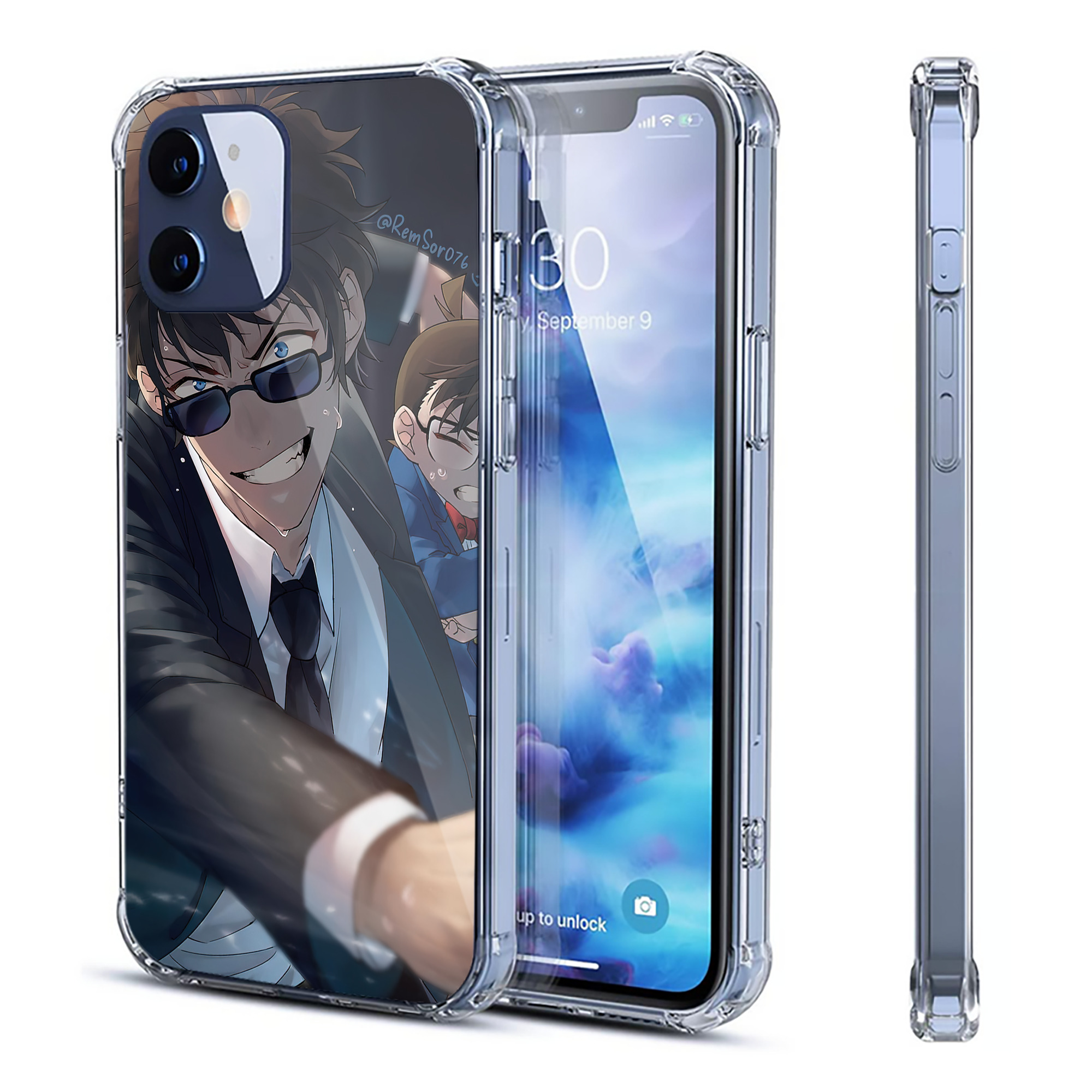 （画像用） 名探偵コナン Detective Conan 【iPhone 12シリーズ対応】透明スマホケース（クリアソフトケース）